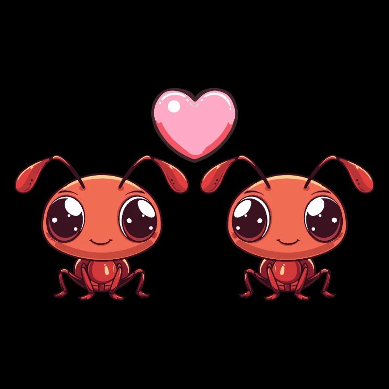Couple de fourmis Amour La Saint-Valentin