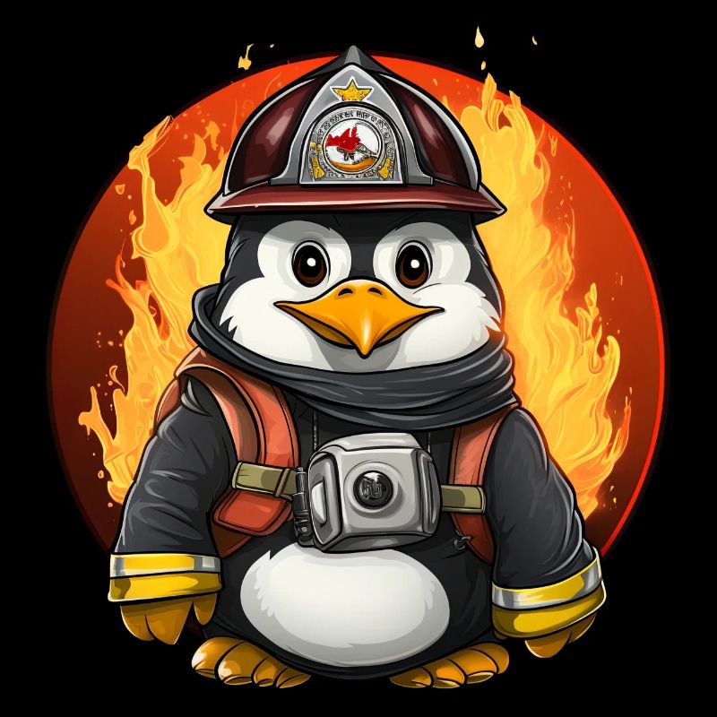 Feuerwehrfrau Pinguin