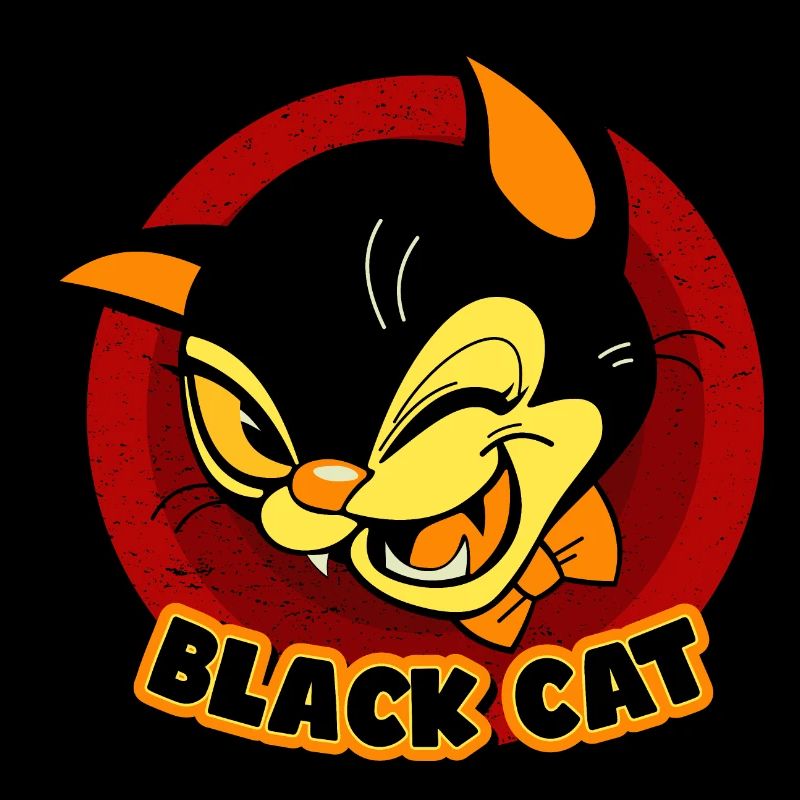 Schlaue schwarze katze