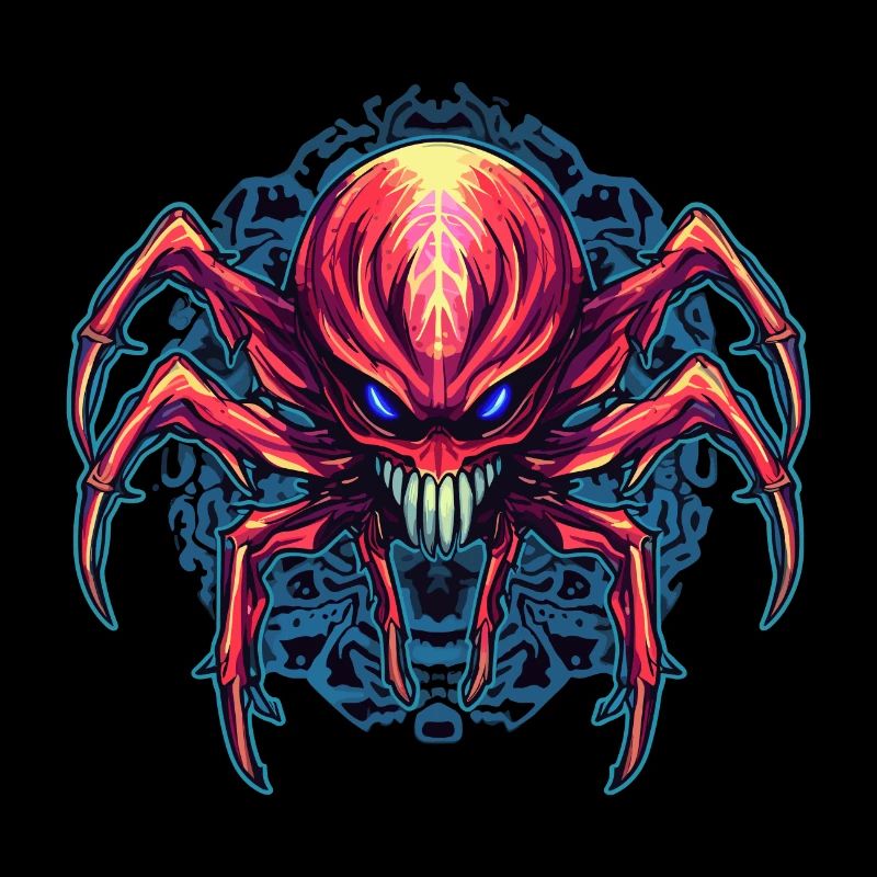 Colorful Abstract Spider Design Arachnids