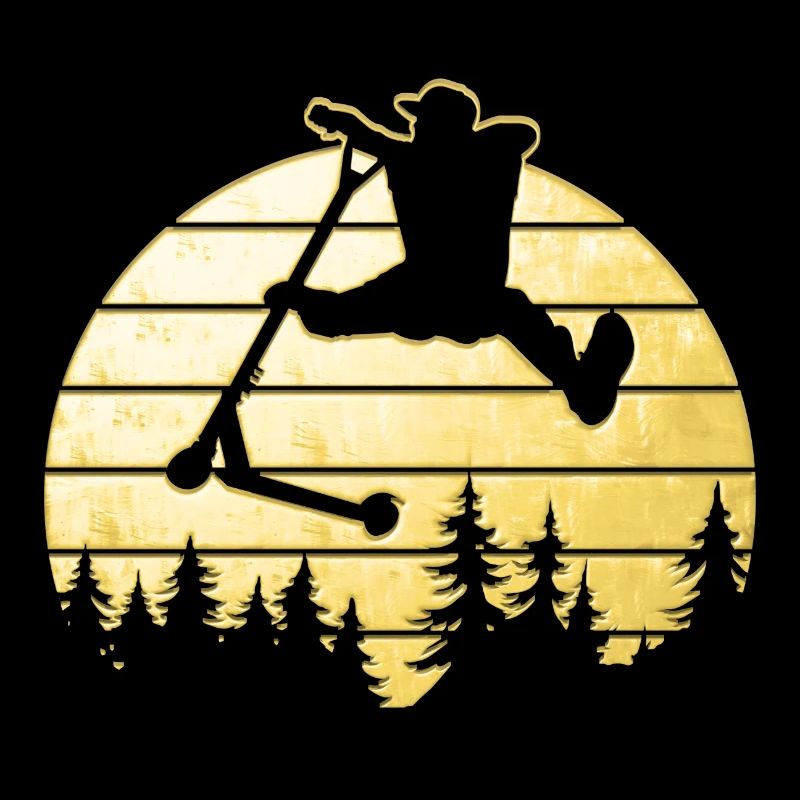 Conception de scooter de cascade cool dans un look doré