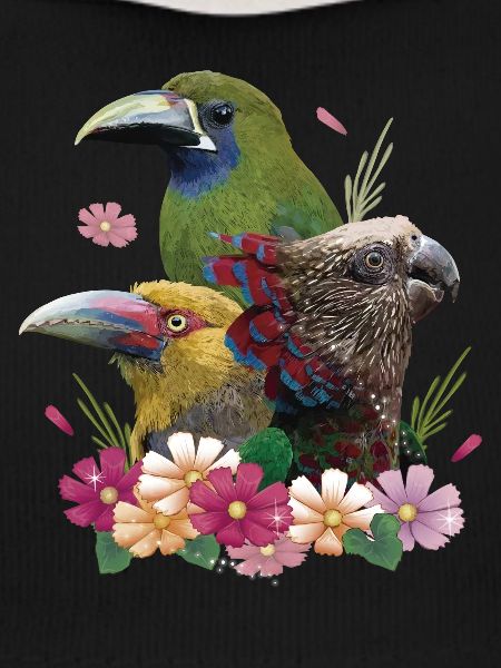 Toucans and parrot