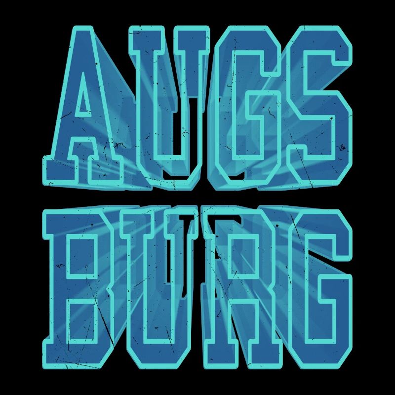 Augsburg Germany City 3D Font Skyline