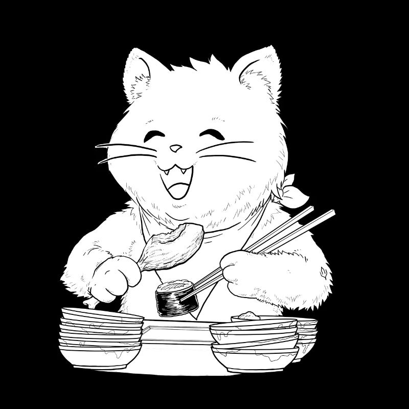 Chat avec beaucoup d’appétit, pour les fans de « tout ce que vous pouvez manger »