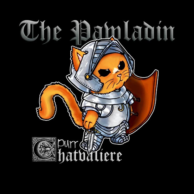Mignon chat paladin chevalier avec épée