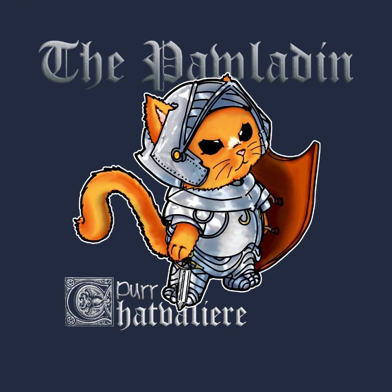 Mignon chat paladin chevalier avec épée
