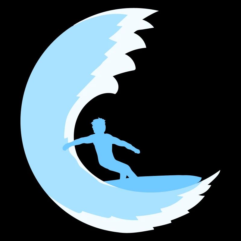 Surfer Planche de surf Round Blue Circle Surf de vagues