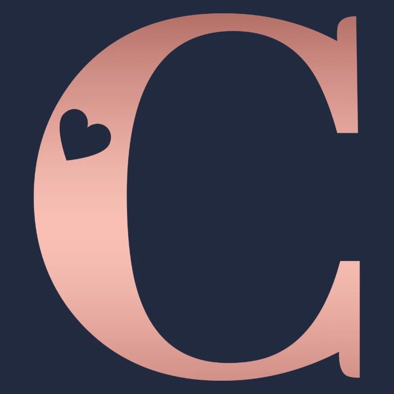 Letter C Rose Gold