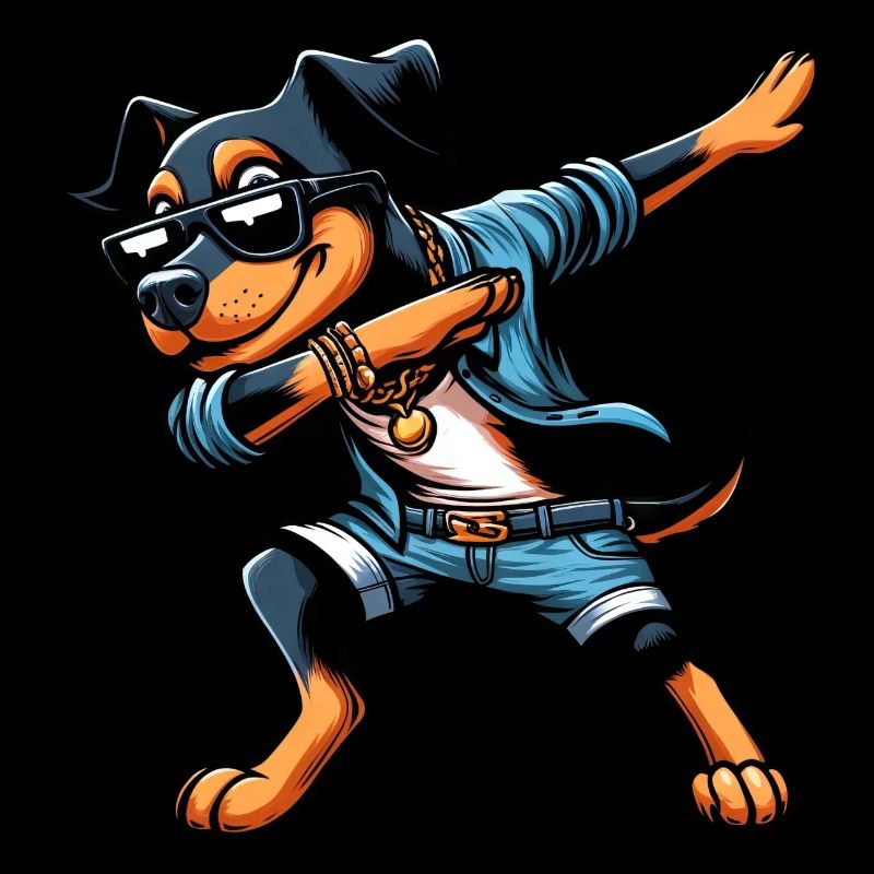 Cool Doberman Dabbing Chien Style De Dessin Animé