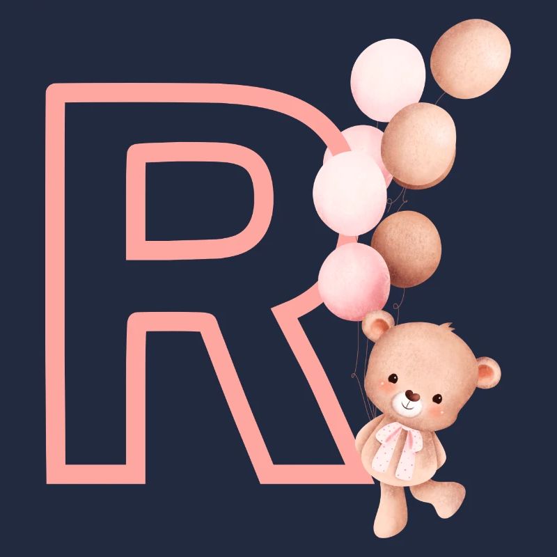 Buchstabe r rosa Bär