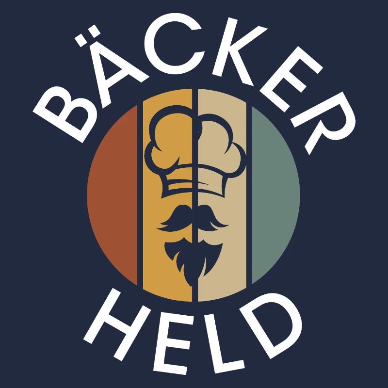 vintage Bäcker Logo - retro Bäckerei mit Bart