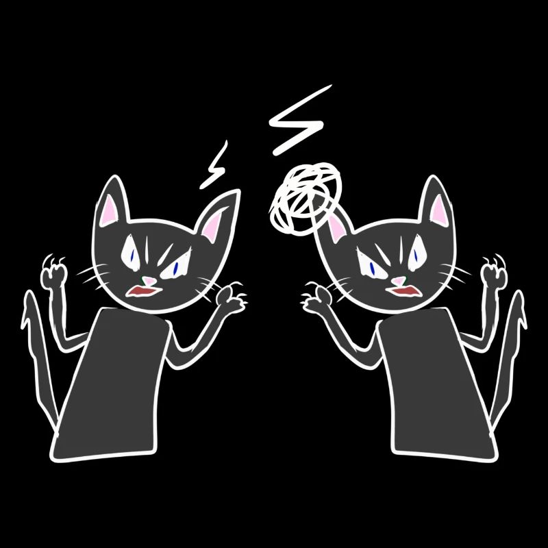 Les chats se disputent chat en colère