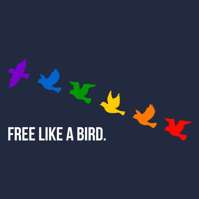Libre comme un oiseau, aux couleurs de l’arc-en-ciel - Blanc