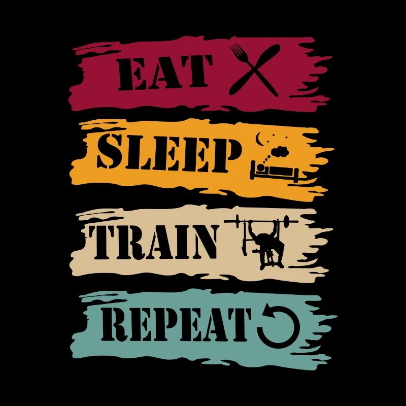 Bench Press Eat Sleep Repeat Retro Vintage
