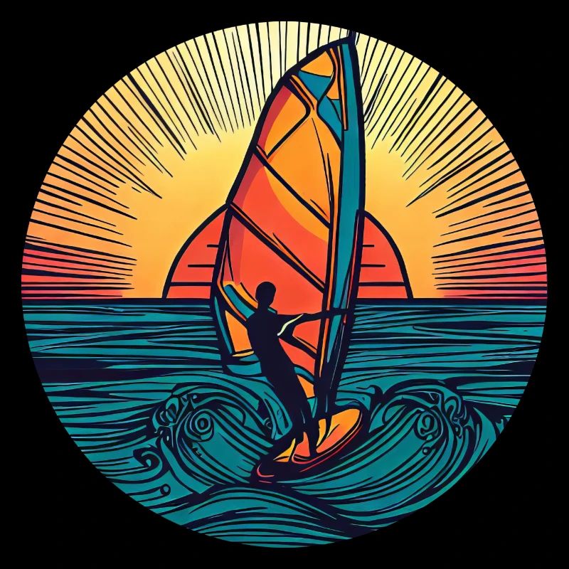 Windsurfer Surfer Sunset