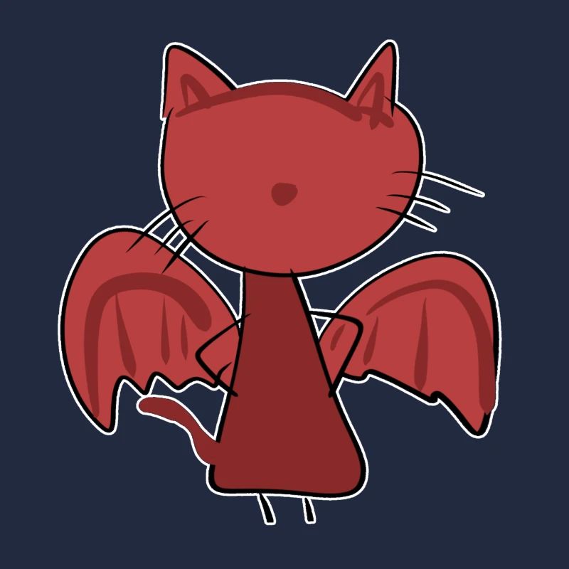 evil cat cartoon devil red