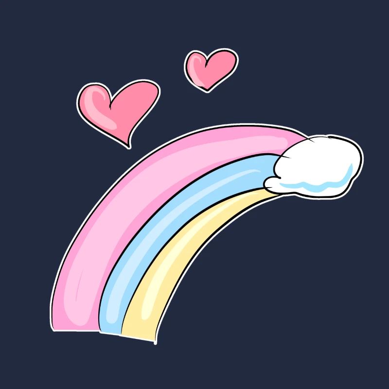 rainbow hearts cloud cartoon symbol