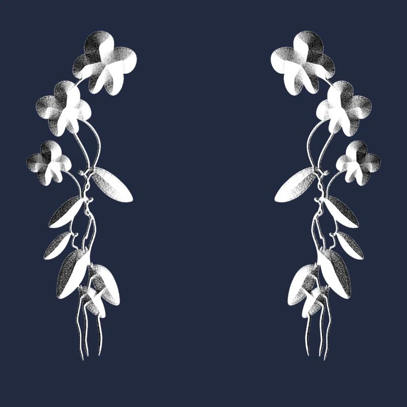 graue blumen blüten muster silber parallel