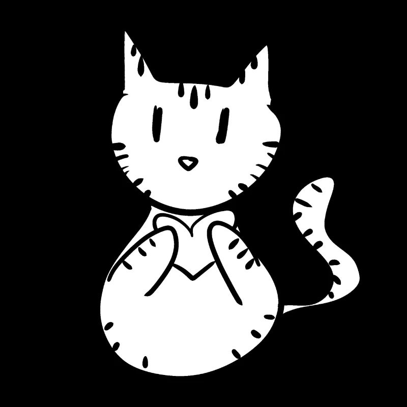 süße katze herz symbol tier