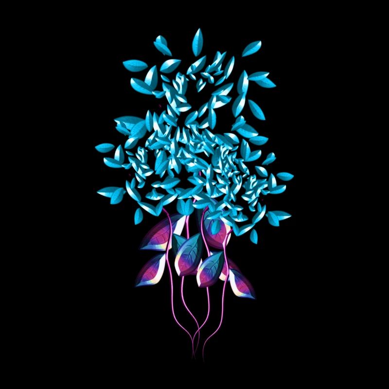 symbole plante bleu brillant