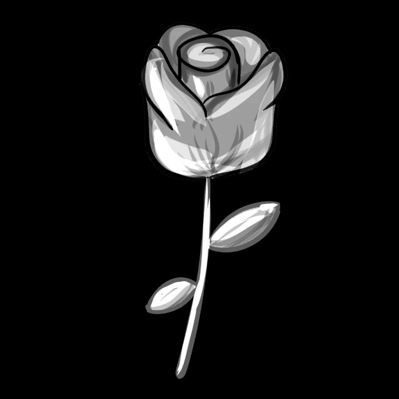 Fleur grise symbole rose