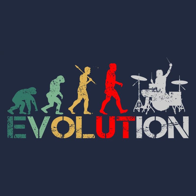 Drummer Schlagzeuger Evolution Retro