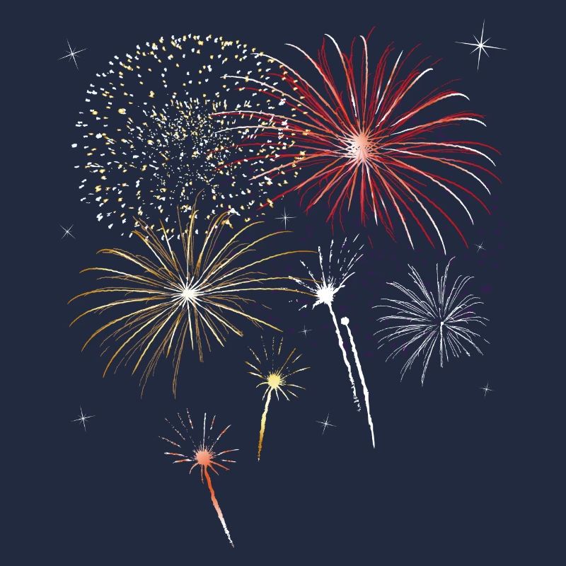 Silvester. Beautiful firework with stars.