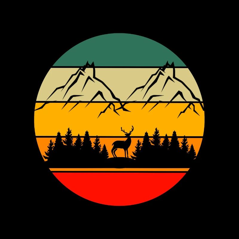 Mountains Hiking Forest Retro Nature Deer