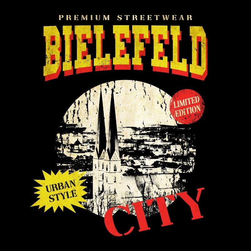 Bielefeld Germany City Skyline Vintage Retro