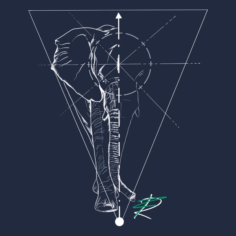 Elefant feine Linie
