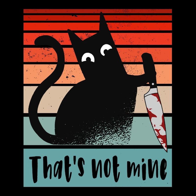 Das gehört mir nicht, Unschuldige Katze mit Messer