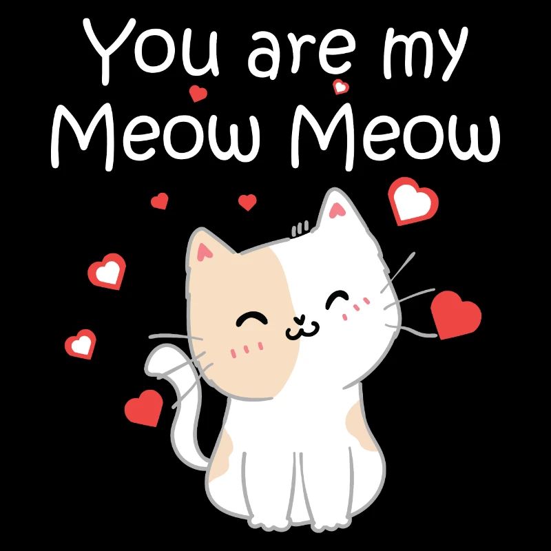 Cat Chat Meow Couples amoureux Preuve d'amour