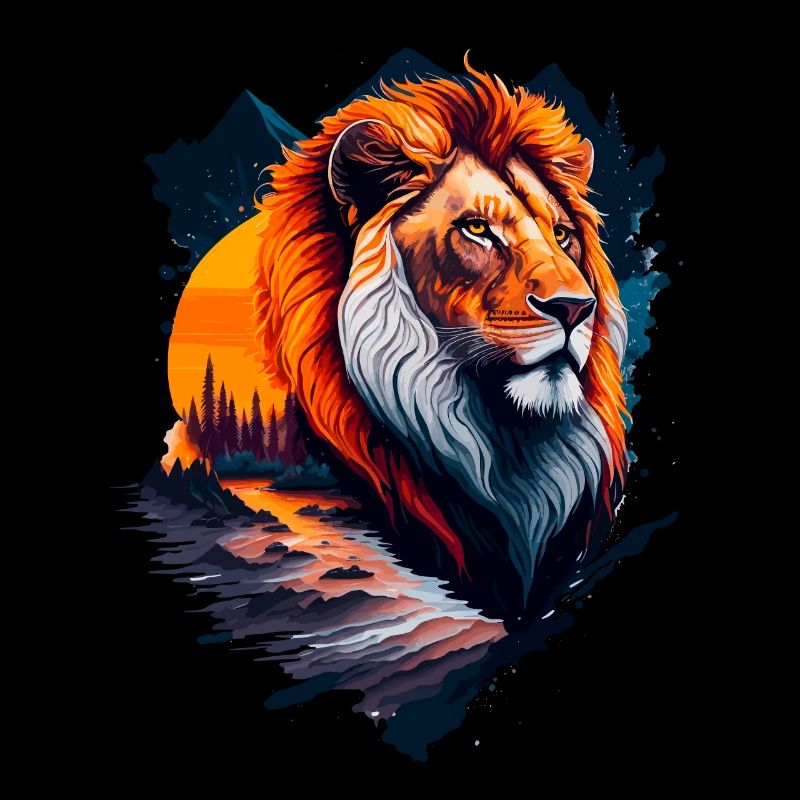 Illustration abstraite du lion