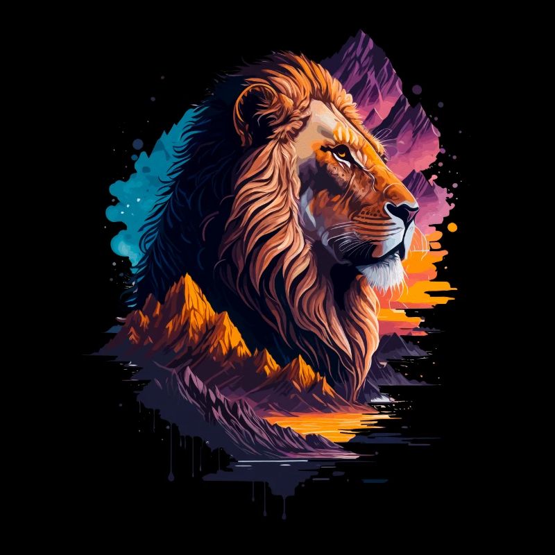 Illustration abstraite du lion