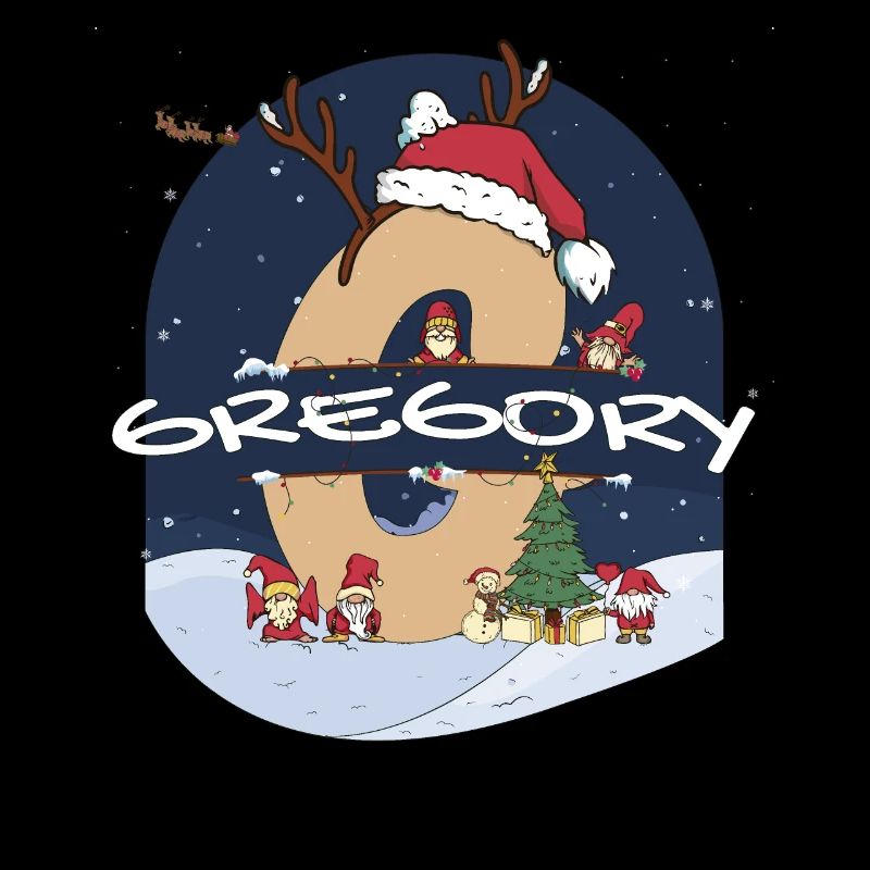 Impressionnant Gregory nom w chapeau de père Noël dans le thème de Noël