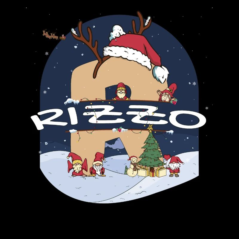 Génial nom de Rizzo w chapeau de père Noël dans le thème de Noël