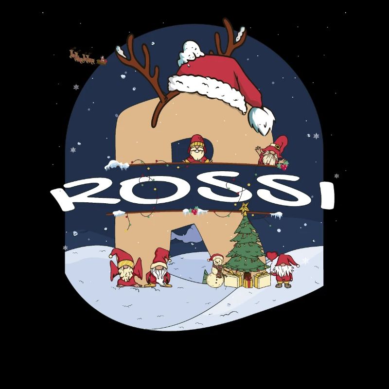 Impressionnant nom de Rossi w chapeau de père Noël dans le thème de Noël