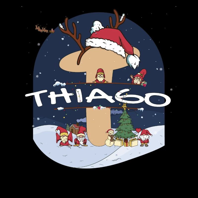 Impressionnant Thiago nom w chapeau de père Noël dans le thème de Noël