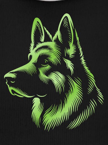 German Shepherd Head Green