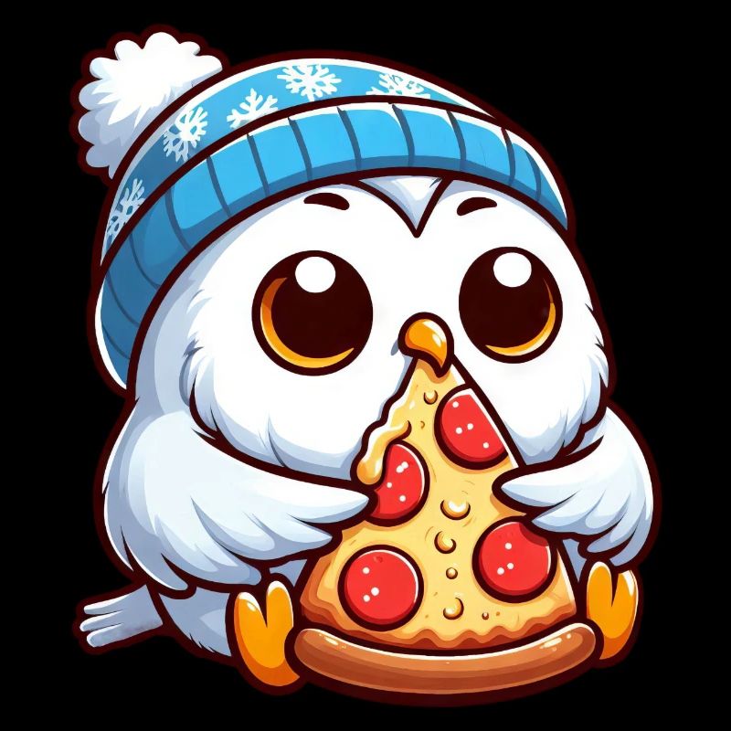 Owl Snowy Owl Pizza Pizza Lover Winter