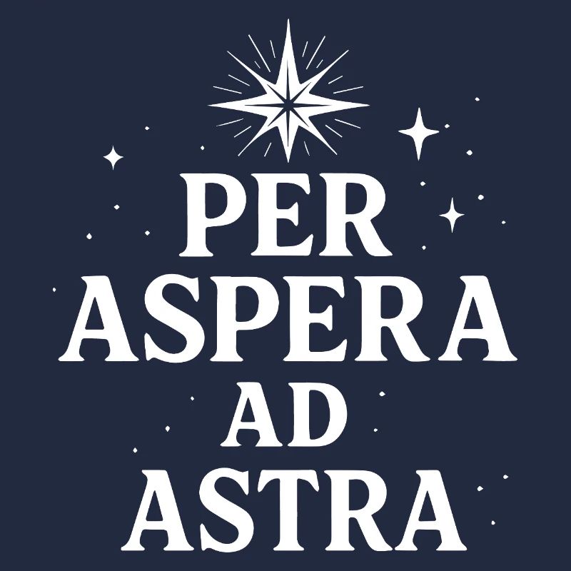 Per aspera ad astra typographie latine