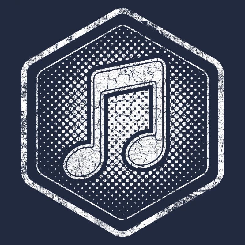 Musiknote Hexagon Logo mit coolem Effekt