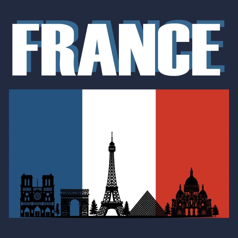 Frankreich-Flagge Pariser Skyline