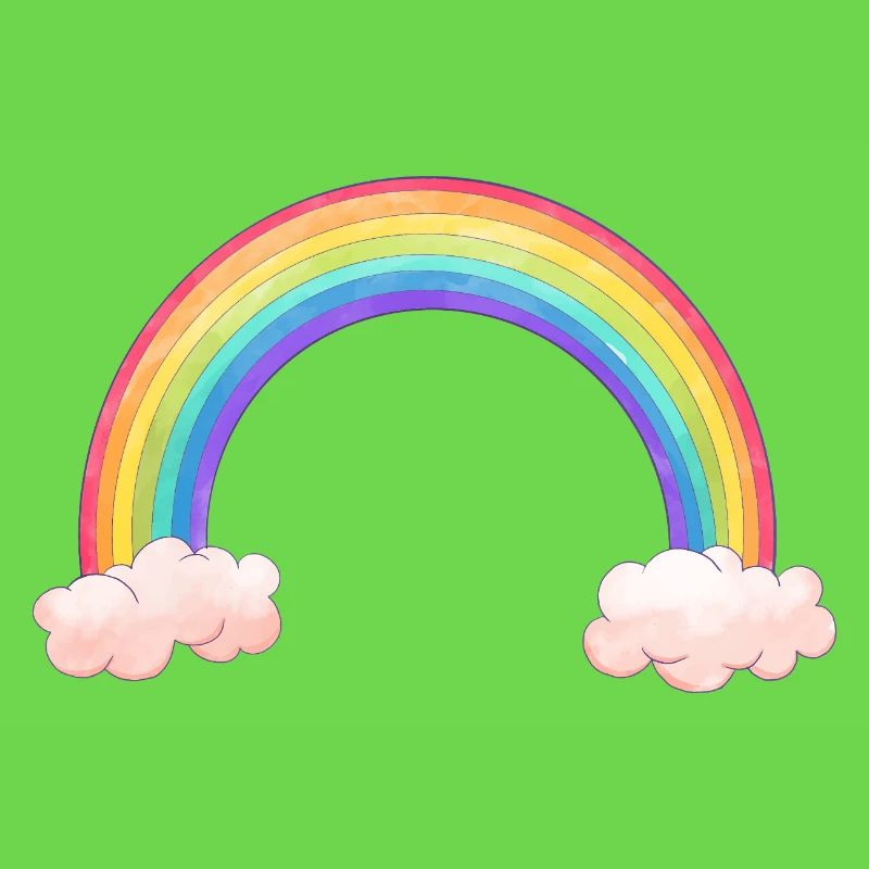 Rainbow bow with clouds