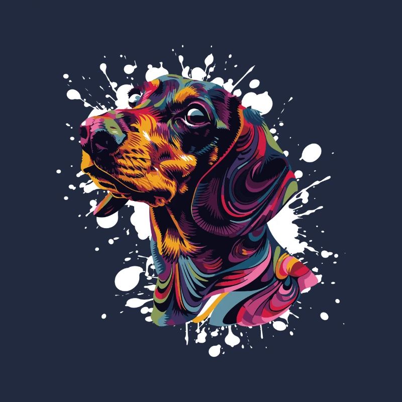 Tête de chien colorée éclaboussures Art