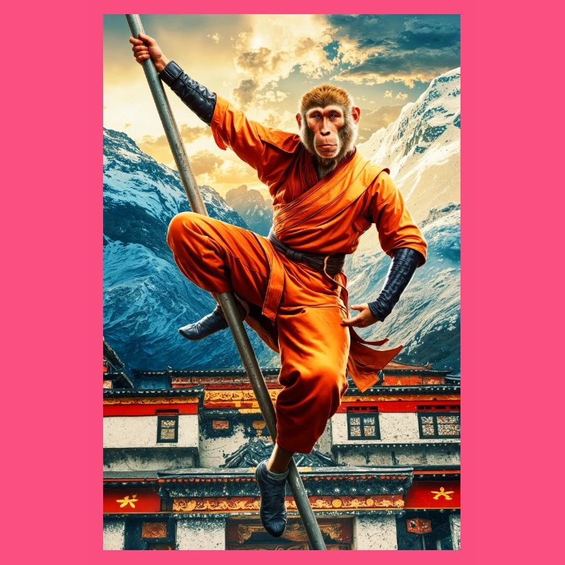 Singe humanoïde Moine Shaolin