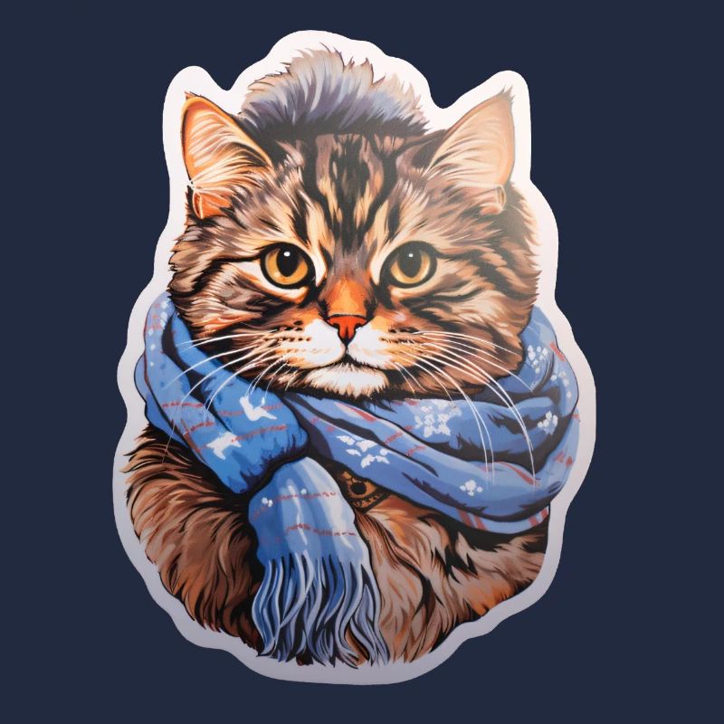 Chat d’hiver avec écharpe