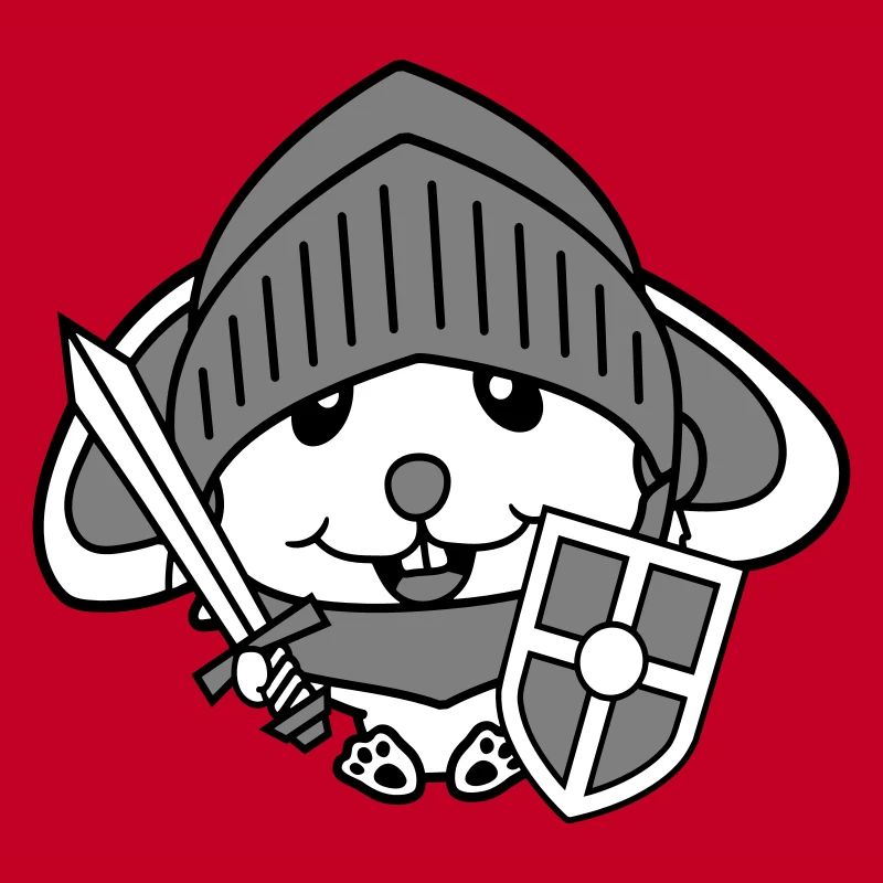 Lapin Chevalier Épée Bouclier Armure Casque Château Héros