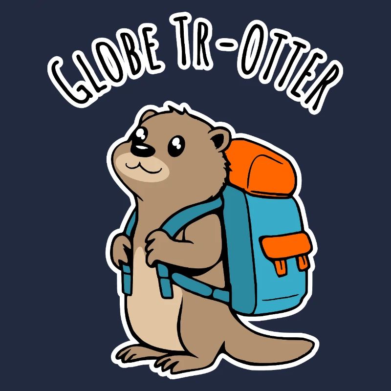 Ein Backpacker Otter auf Reisen ein Globe Tr-Otter