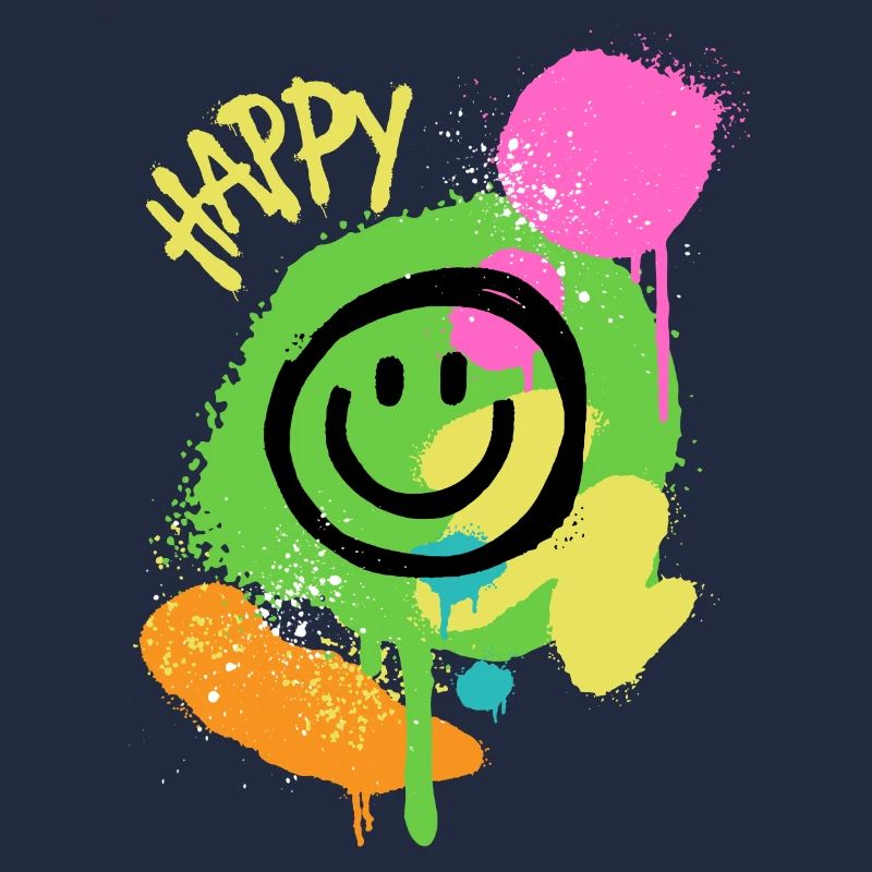 Graffiti Happy Smiley Éclaboussures de Couleur